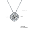 Deluxe square bag S925 silver plated platinum Moissanite diamond pendant earring set 1